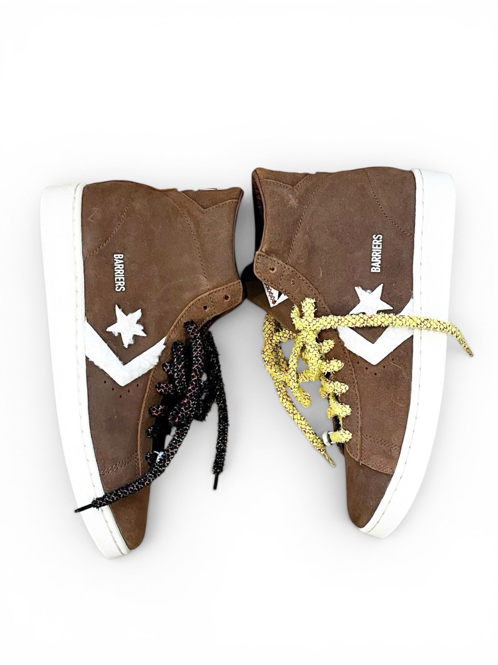 Converse &  Barriers Brown Suede Sneakers with White Star Chevron
